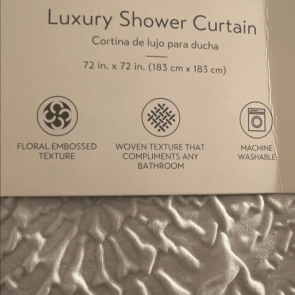 NWT Kirkton House Luxury Shower Curtain in White 72 x 72
